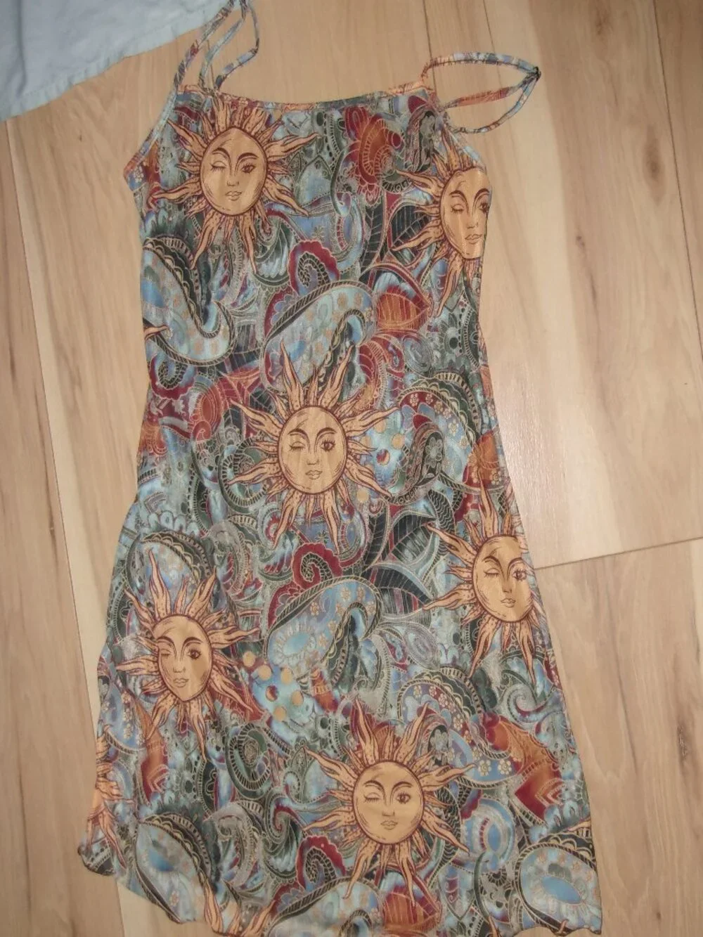 womens size medium boho dress sun fun print festival bodycon  summer - Picture 2 of 5